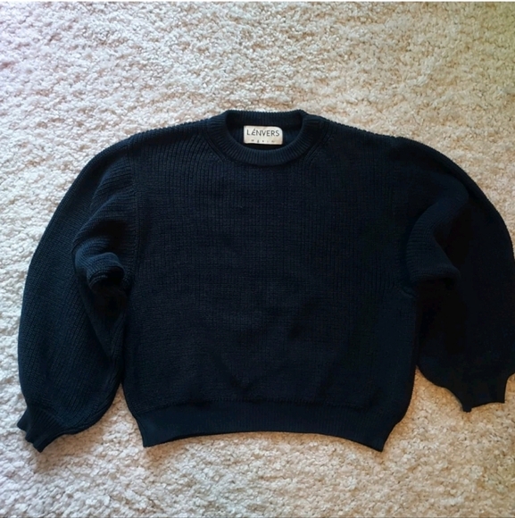 L'envers Clementine Batwing Sweater in Organic Cotton Navy Blue - Picture 1 of 3